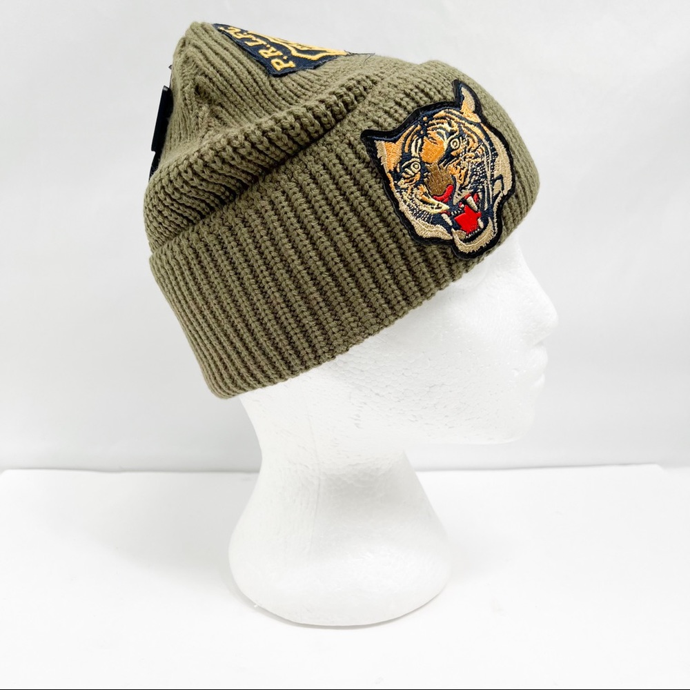 Polo Ralph Lauren Tiger Patch Naval Tailors Knit Beanie Hat - Picture 5 of 13